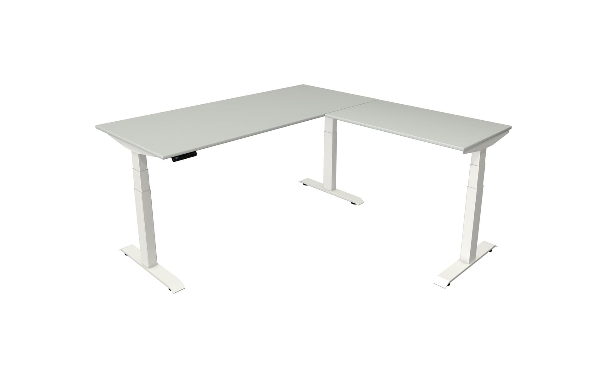 Steh-/Sitztisch mit Anbauelement Move 4 NEU – 180 × 180 cm · Weiß · Lichtgrau – Bild 1 von 8