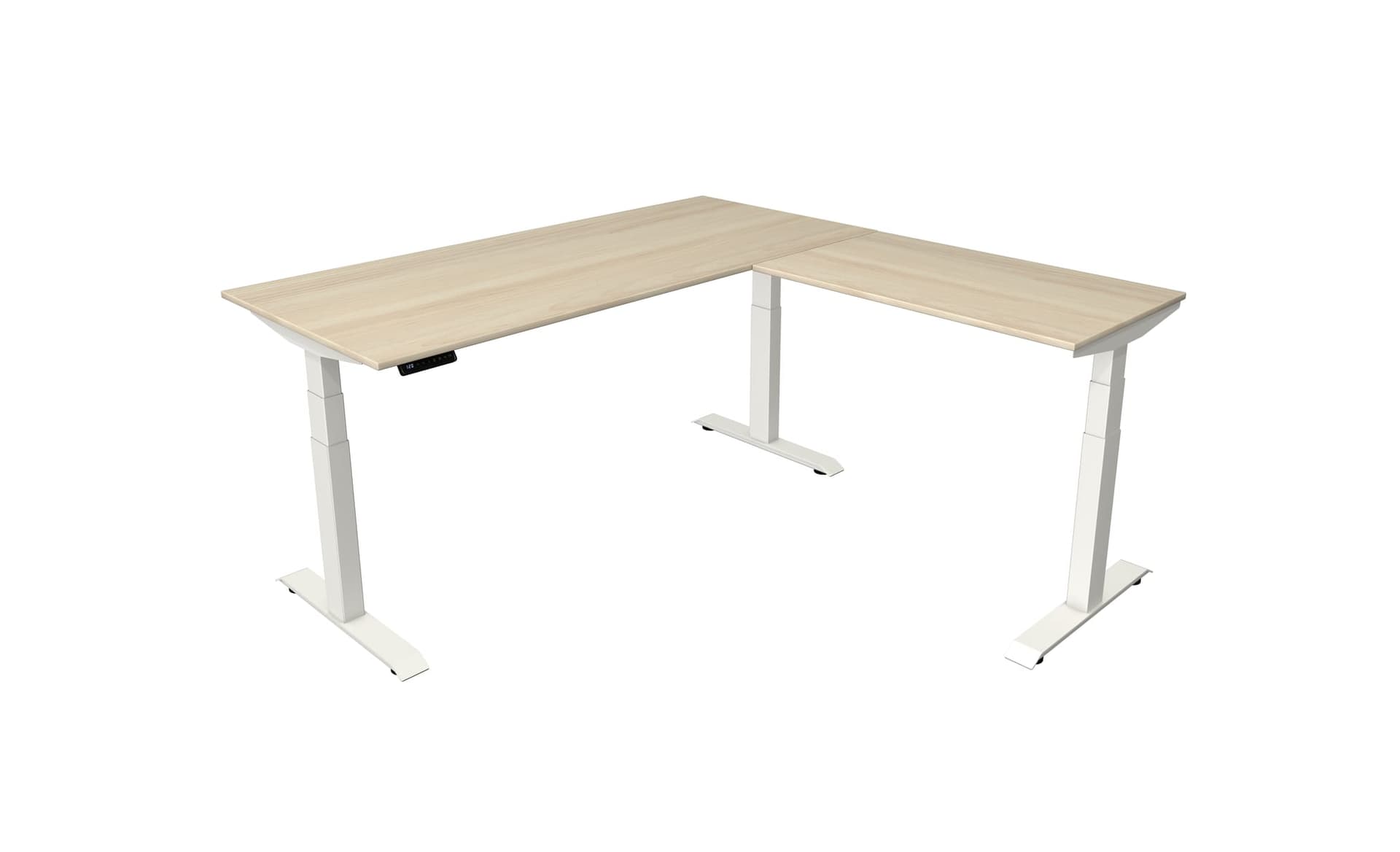 Steh-/Sitztisch mit Anbauelement Move 4 NEU – 180 × 180 cm · Weiß · Ahorn – Bild 1 von 8