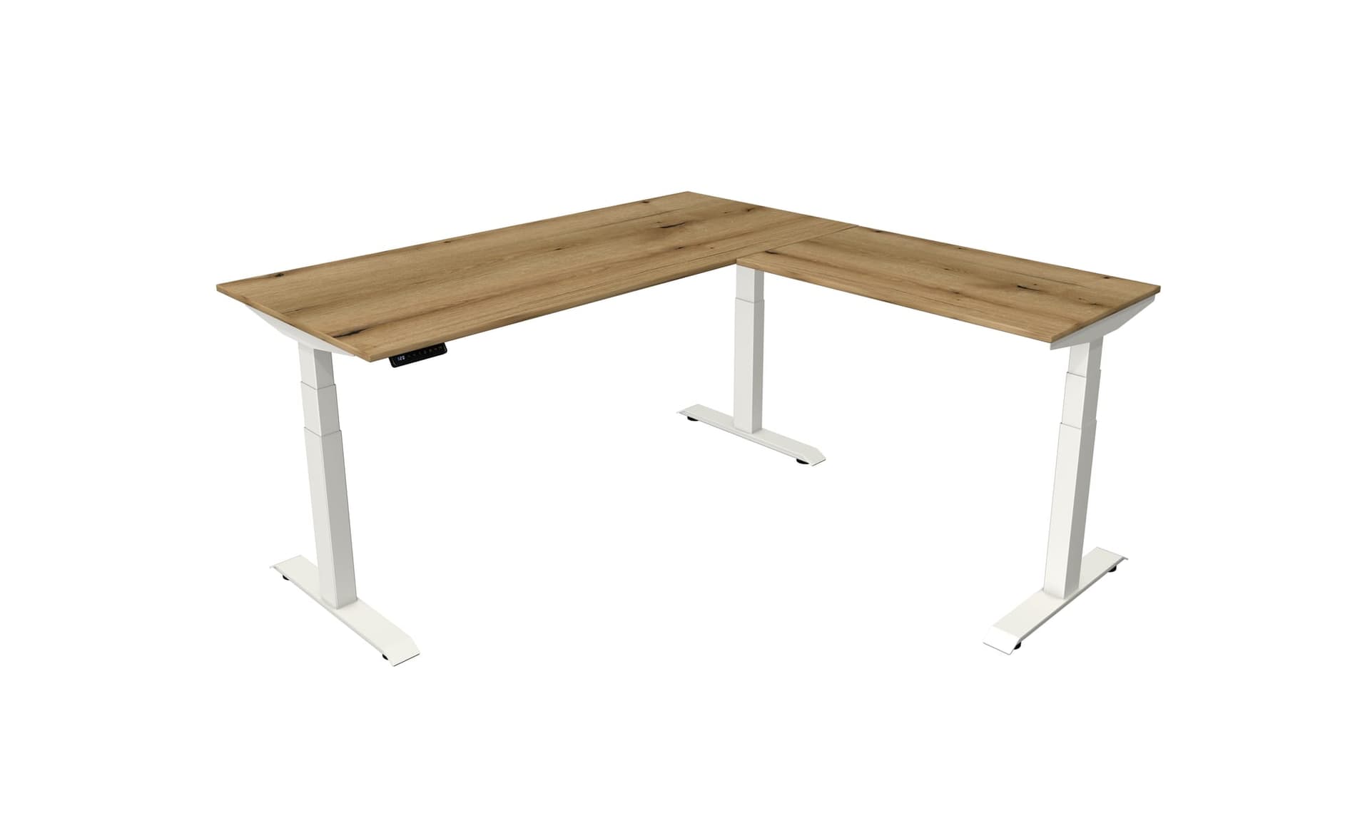Steh-/Sitztisch mit Anbauelement Move 4 NEU – 180 × 180 cm · Weiß · Asteiche – Bild 1 von 8