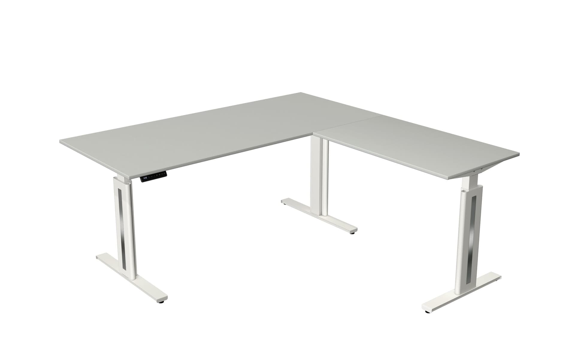 Steh-/Sitztisch mit Anbauelement Move 3 fresh – Silber · Lichtgrau · 180 × 180 cm – Bild 1 von 8