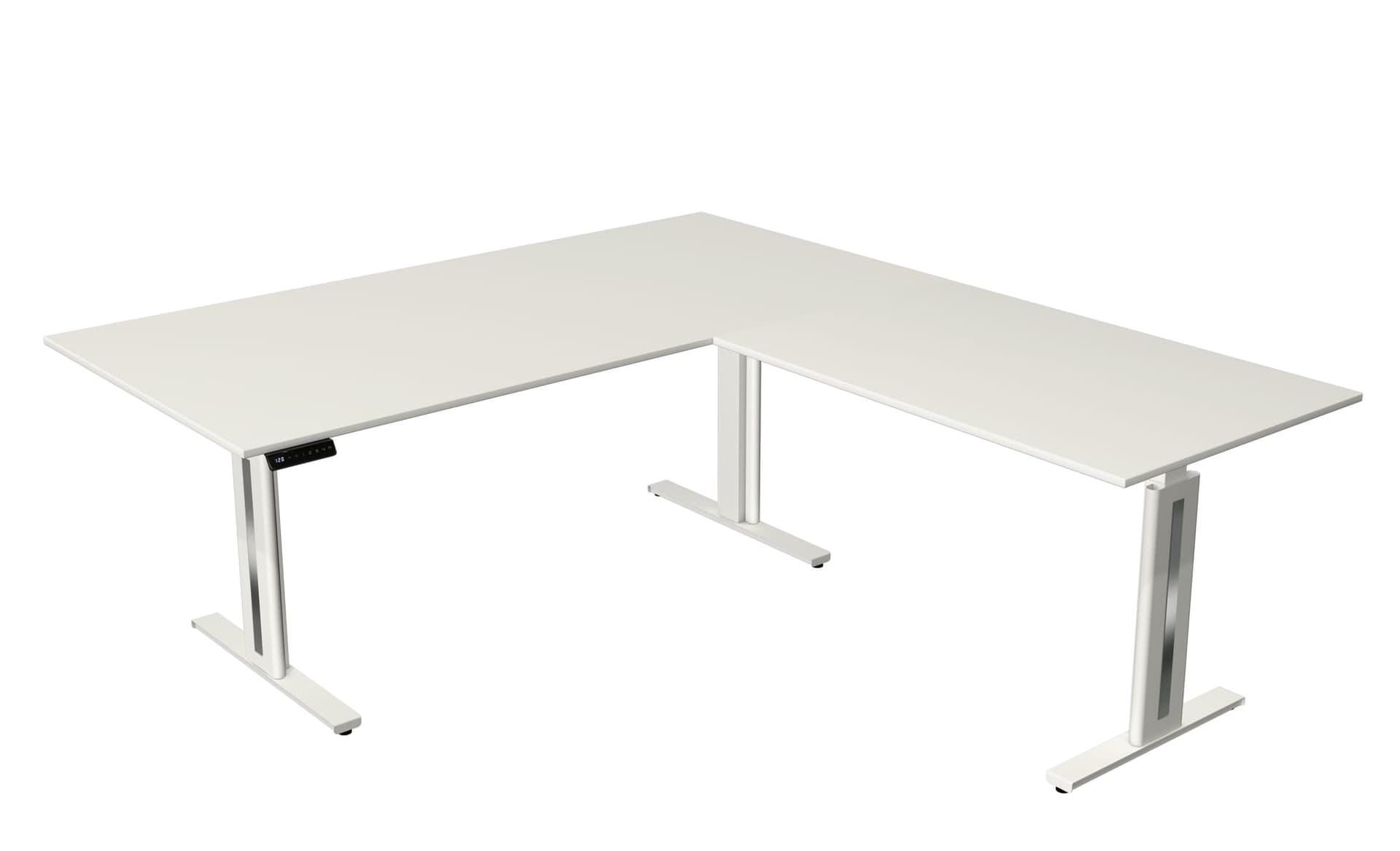 Steh-/Sitztisch mit Anbauelement Move 3 fresh – Silber · 200 × 220 cm · Weiß – Bild 1 von 8