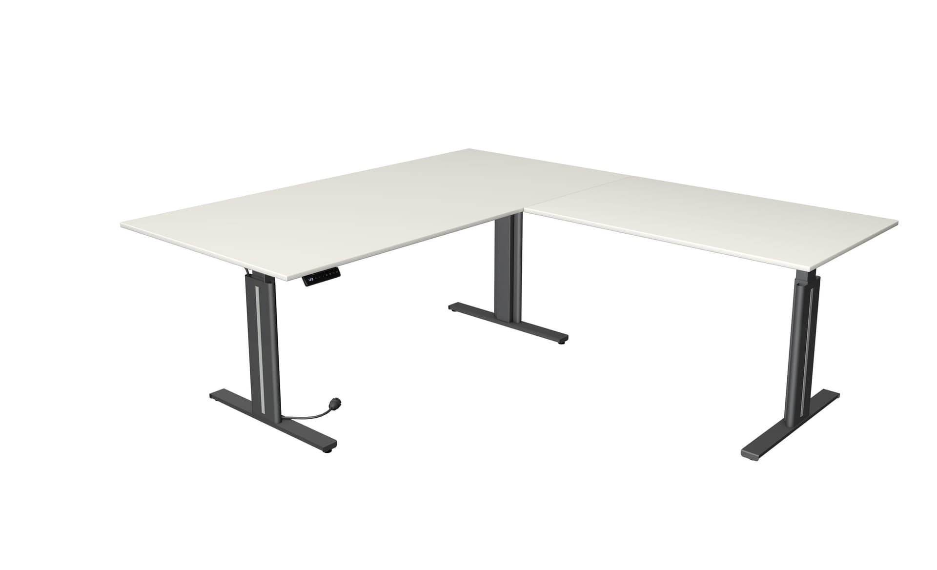 Steh-/Sitztisch mit Anbauelement Move 3 elegant – Anthrazit · 200 × 220 cm · Weiß – Bild 1 von 57